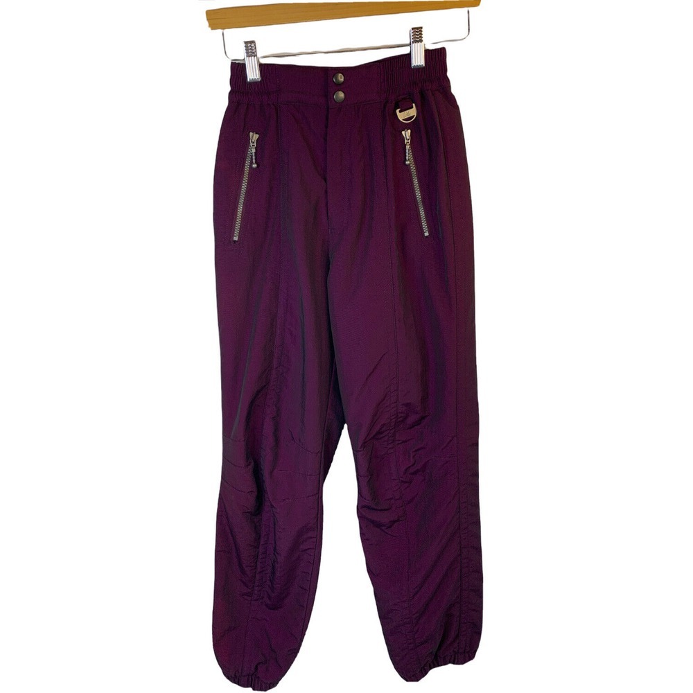 Vintage Nils Women's Sz 4 Skiwear Purple Iridescent Shiny Ski Snow Pants